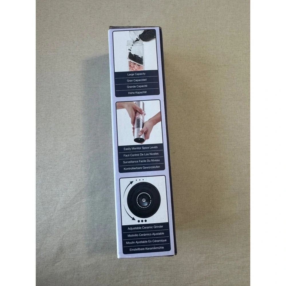 Epare 2 in 1 Grinder Salt Pepper Adjustable Stainless Steel New‎ Ceramic Mill